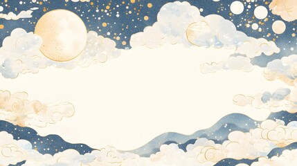 Dreamy Cloud Sea and Golden Moon: A Wonderland Scroll