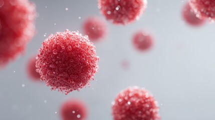 Close-up of Cancer Cells Under Microscope Illustrating Cellular Biology, Oncology Research, and Medical Visualization
