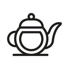 Tea Pot Vector Outline Icon. EPS 10 File 