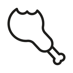 Chicken Piece Vector Outline Icon. EPS 10 File 