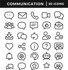 Fototapeta premium Set of communication related icon collection line art vector illustration