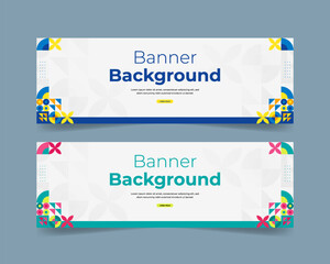 Abstract mosaic flat design banner background