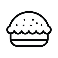 Pie Cake Vector Outline Icon. EPS 10 File 