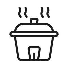 Hot Pot Vector Outline Icon. EPS 10 File 