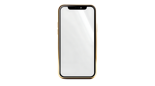 Blank smartphone front view with clear screen ready for app display or user interface design projects