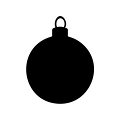Silhouette of a Simple Black Christmas Ornament, a Festive Decoration