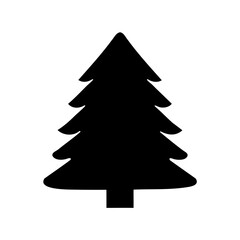 Obraz premium Stylized Black Christmas Tree Silhouette with Four Layers on White Background