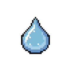 Obraz premium Single pixel art water drop on a white background