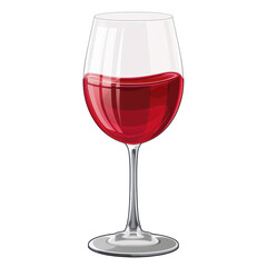 A glass of red wine isolated