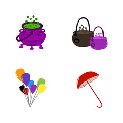 Halloween props set illustration 