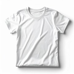 Plain White Cotton Tshirt Displayed on White Background in a Studio Shot