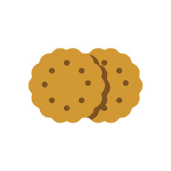 Two Round Cookies with Scalloped Edges and Brown Dots