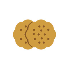 Two Simple Flower Shaped Cookies Isolated on White Background