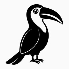 Toucan vector clean black silhouette design white background © M Fayaj Design