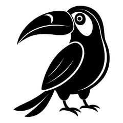 Toucan vector clean black silhouette design white background