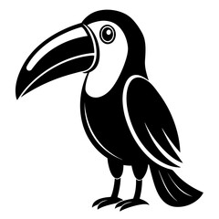 Toucan vector clean black silhouette design white background