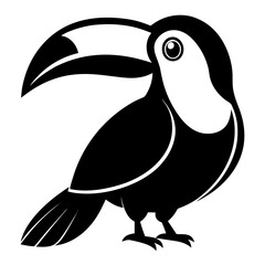 Obraz premium Toucan vector clean black silhouette design white background