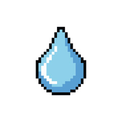 Fototapeta premium Single Pixel Art Water Drop on White Background Illustration