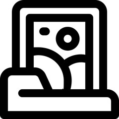 portfolio line icon. Clean and minimalist vector icon for websites, mobile apps, presentations, and logos. Fully scalable and customizable for any project.