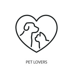 Pet lovers thin line vector icons.