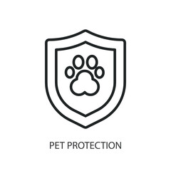 Pet protection thin line vector icons.