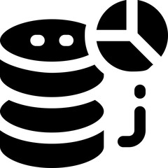 database glyph icon. Strong and solid vector icon for websites, mobile interfaces, presentations, and visual branding. High quality and easy to edit.