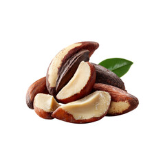 Delicious Brazil Nuts, Shelled and Ready to Eat, with Leaf Garnish