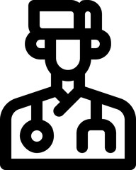 doctor line icon. Clean and minimalist vector icon for websites, mobile apps, presentations, and logos. Fully scalable and customizable for any project.