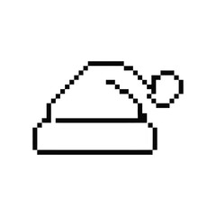 Pixel Art Santa Hat Icon for Christmas and Holiday Season