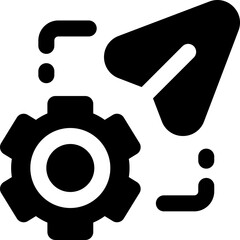 auto send glyph icon. Strong and solid vector icon for websites, mobile interfaces, presentations, and visual branding. High quality and easy to edit.