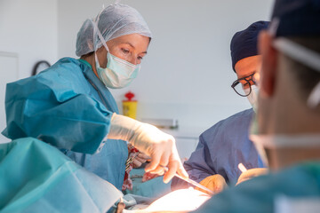 Nurse in operating room during a surgical procedure