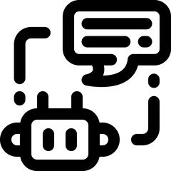bot chat line icon. Clean and minimalist vector icon for websites, mobile apps, presentations, and logos. Fully scalable and customizable for any project.