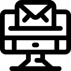 computer line icon. Clean and minimalist vector icon for websites, mobile apps, presentations, and logos. Fully scalable and customizable for any project.