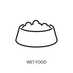 Wet food thin line vector icons.