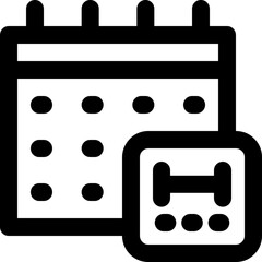 fitness schedule line icon. Clean and minimalist vector icon for websites, mobile apps, presentations, and logos. Fully scalable and customizable for any project.
