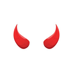 Realistic Red Devil Horns Vector Art