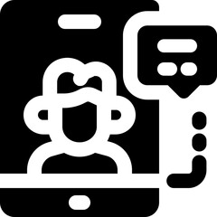 digital assistant glyph icon. Strong and solid vector icon for websites, mobile interfaces, presentations, and visual branding. High quality and easy to edit.