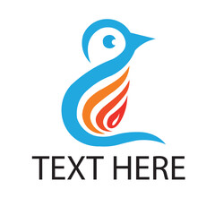 LC letter with penguin logo design illustration 