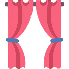 Pink curtains tied back in elegant design for home decor  