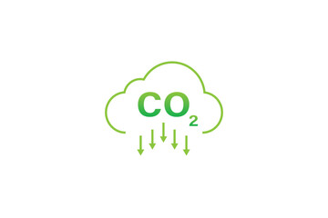 Reduce CO2 emission icon. Clean and friendly environment without carbon dioxide emissions.