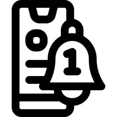 notification line icon. Clean and minimalist vector icon for websites, mobile apps, presentations, and logos. Fully scalable and customizable for any project.