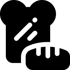 bread glyph icon. Strong and solid vector icon for websites, mobile interfaces, presentations, and visual branding. High quality and easy to edit.