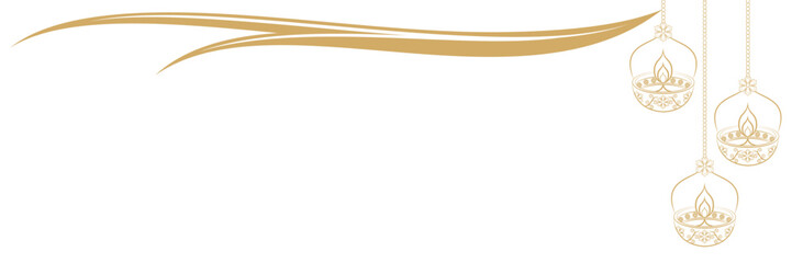 Obraz premium hanging line art illustration of candles for diwali
