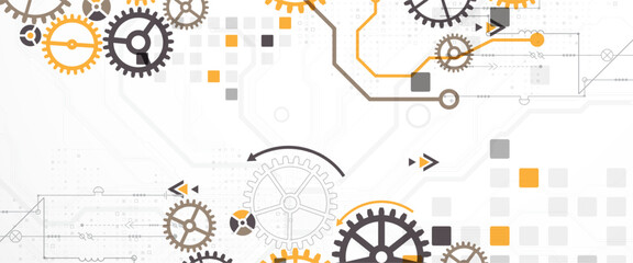 Fototapeta premium Abstract technology background. Cogwheels theme. Vector illustration
