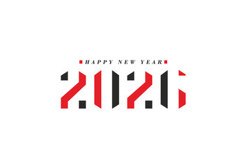2026 Happy New Year Text Typography Design Element flyer, banner design.