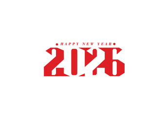 2026 Happy New Year Text Typography Design Element flyer, banner design.
