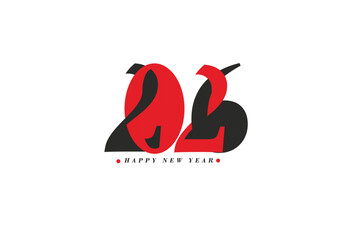 2026 Happy New Year Text Typography Design Element flyer, banner design.
