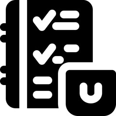 shopping list glyph icon. Strong and solid vector icon for websites, mobile interfaces, presentations, and visual branding. High quality and easy to edit.