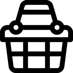 shopping basket line icon. Clean and minimalist vector icon for websites, mobile apps, presentations, and logos. Fully scalable and customizable for any project.