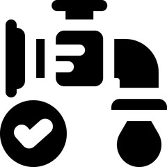 Fototapeta premium water pipe glyph icon. Strong and solid vector icon for websites, mobile interfaces, presentations, and visual branding. High quality and easy to edit.